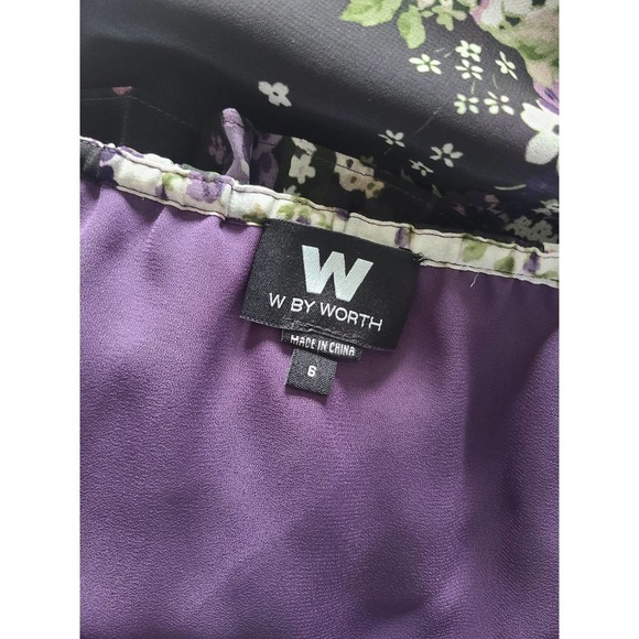 W By Worth Pleated Cold Shoulder Floral Blouse 6 - Picture 5 of 7